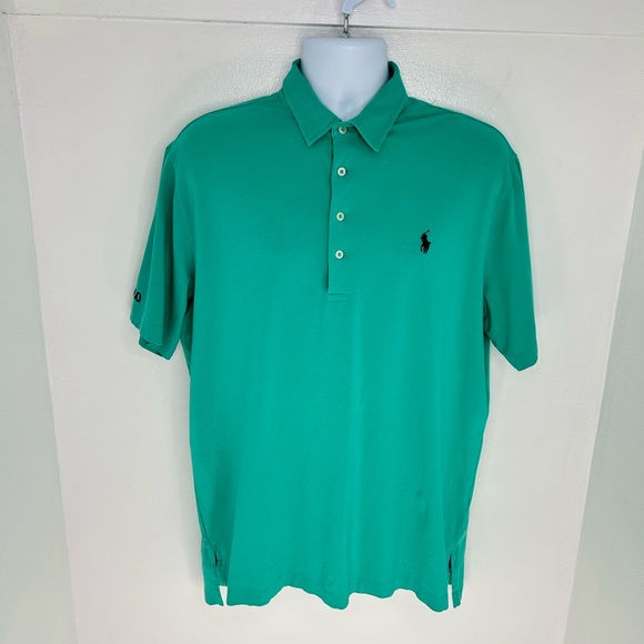 Polo Golf Ralph Lauren Polo Size Large Stretch Lisle Pima Cotton Green Shirt - Picture 2 of 12